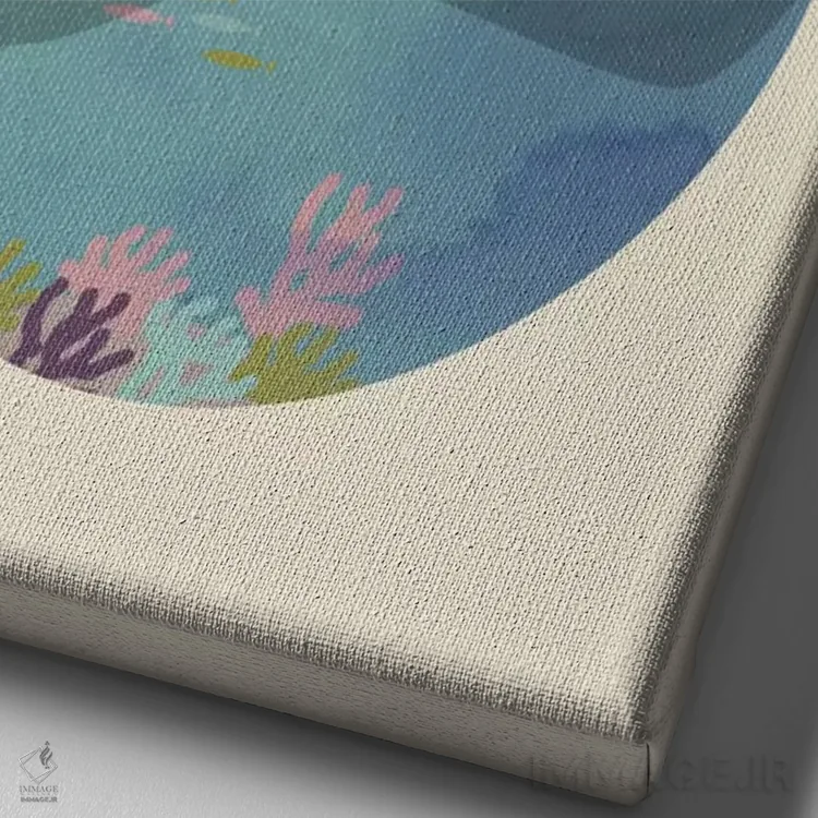 تابلو مینیمال تابستان اثر فلت اول - نمای نزدیک بافت بوم