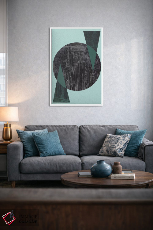 تابلو مینیمال دایره سیاه اثر فلت اول - D5W