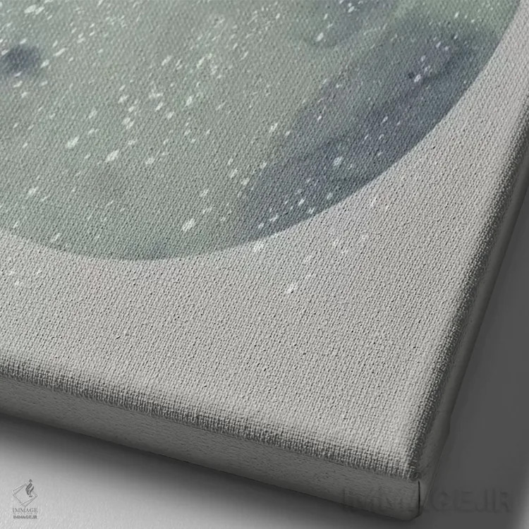 تابلو مینیمال زمستان اثر فلت اول - نمای نزدیک بافت بوم