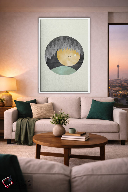 تابلو انتزاعی چشم انداز از غار اثر فلت اول - D1W