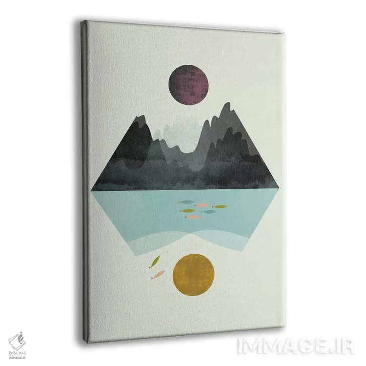 تابلو انتزاعی طوفان و آرامش اثر فلت اول - نمای پرسپکتیو محصول