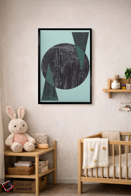 تابلو مینیمال دایره سیاه اثر فلت اول - D6B