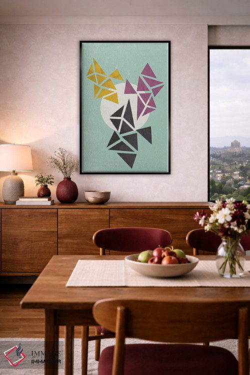 تابلو مینیمال دایره سفید اثر فلت اول - D5B