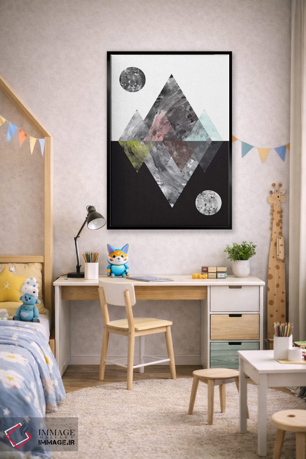 تابلو انتزاعی دنیاهای منعکس شده اثر فلت اول - D3B