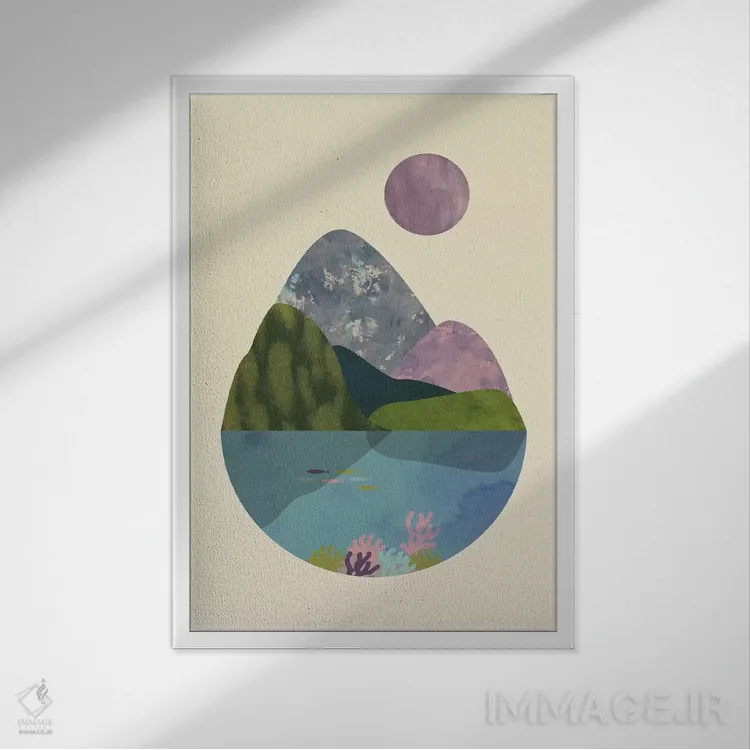 تابلو مینیمال تابستان اثر فلت اول - نمای قابدار سفید