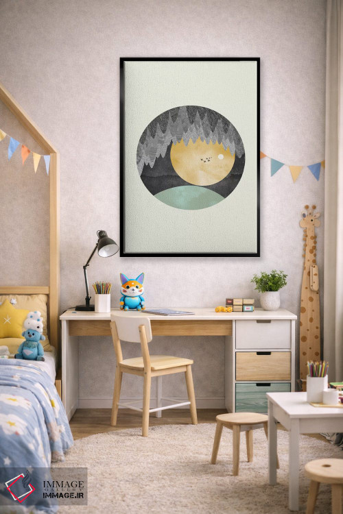 تابلو انتزاعی چشم انداز از غار اثر فلت اول - D2B