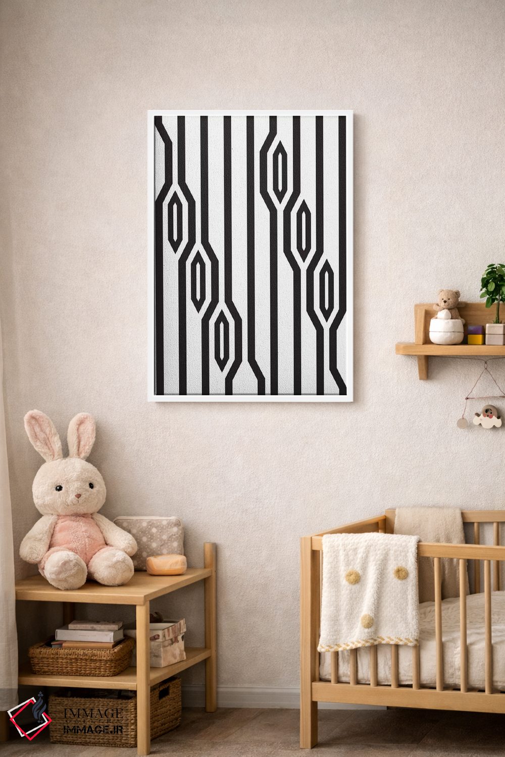 تابلو انتزاعی خطوط عمودی اثر فلت اول - D3W