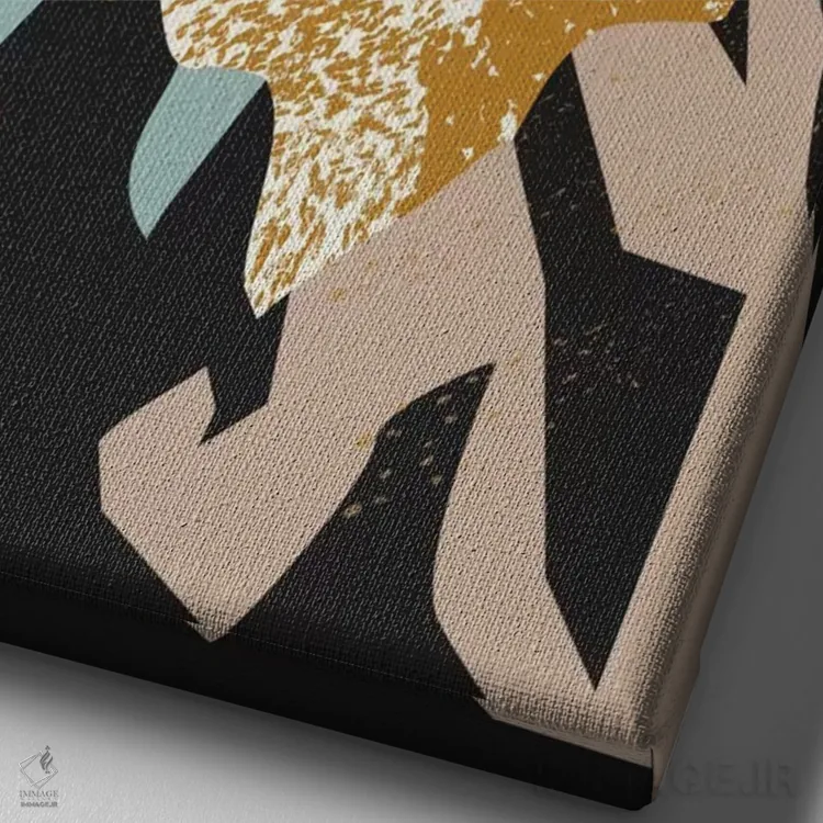 تابلو انتزاعی آتشفشان اثر فلت اول - نمای نزدیک بافت بوم