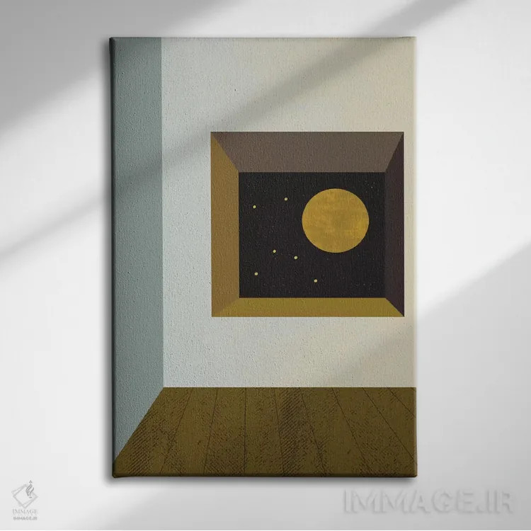 تابلو مینیمال اتاق اثر فلت اول - نمای روبهرو روی دیوار