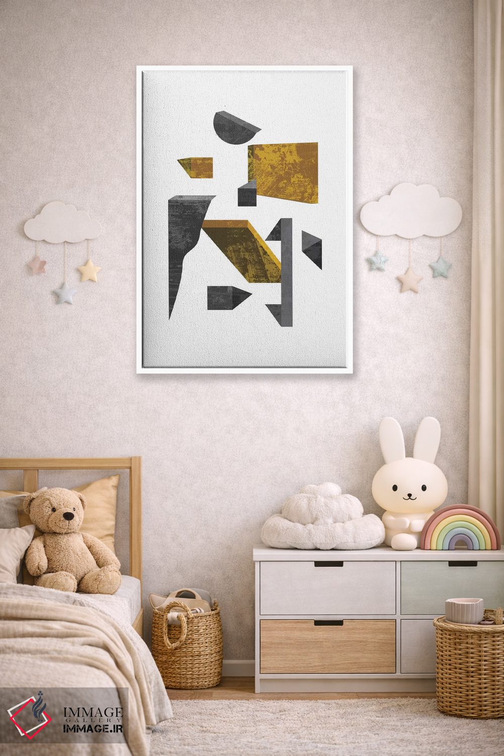 تابلو مینیمال حجمی اثر فلت اول - D3W