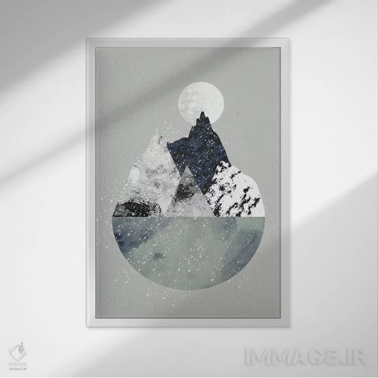 تابلو مینیمال زمستان اثر فلت اول - نمای قابدار سفید