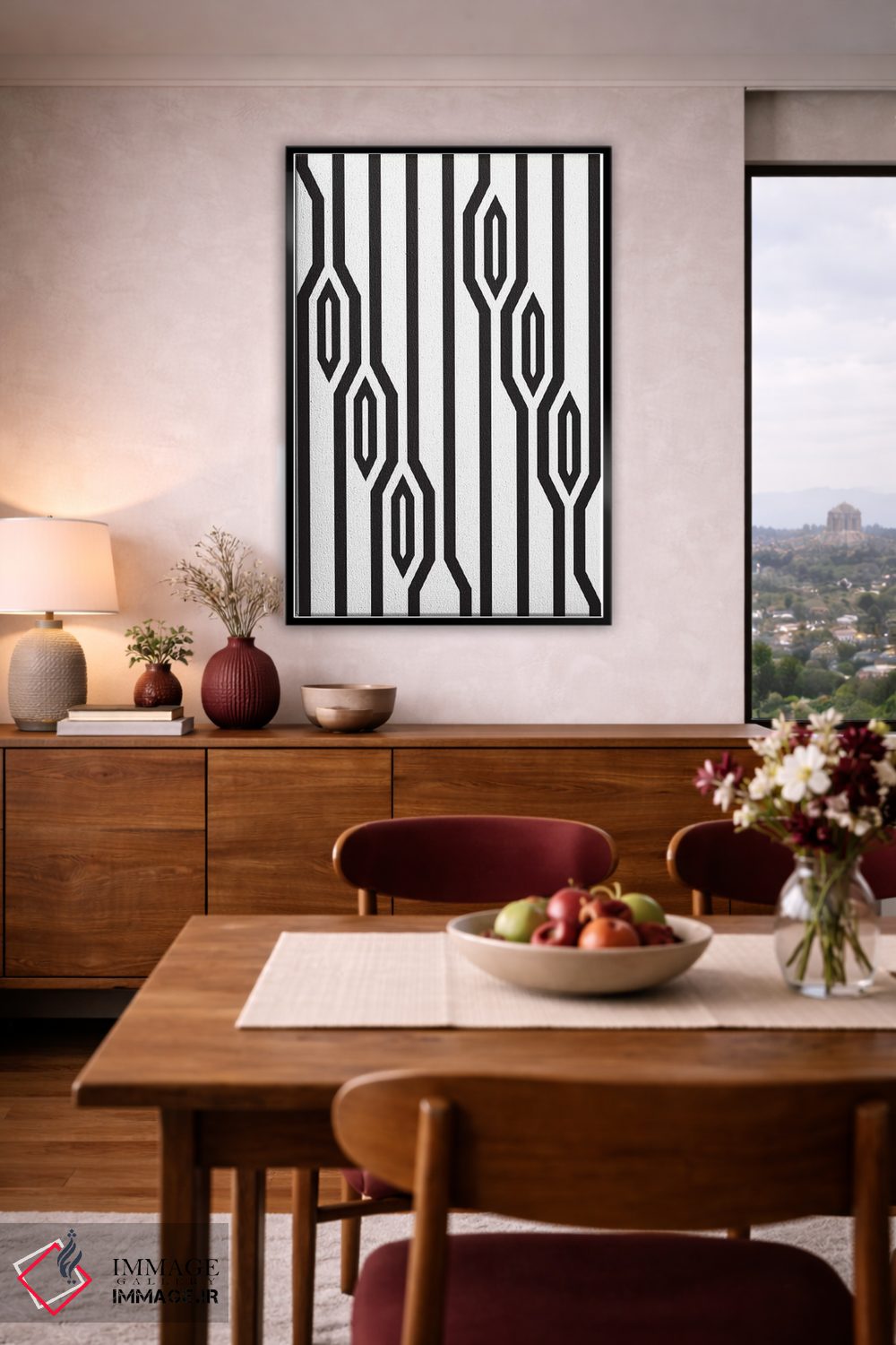 تابلو انتزاعی خطوط عمودی اثر فلت اول - D5B