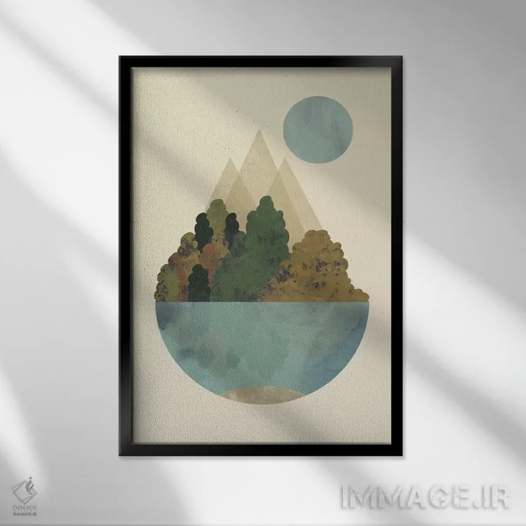 تابلو مینیمال پاییز اثر فلت اول - نمای قابدار مشکی