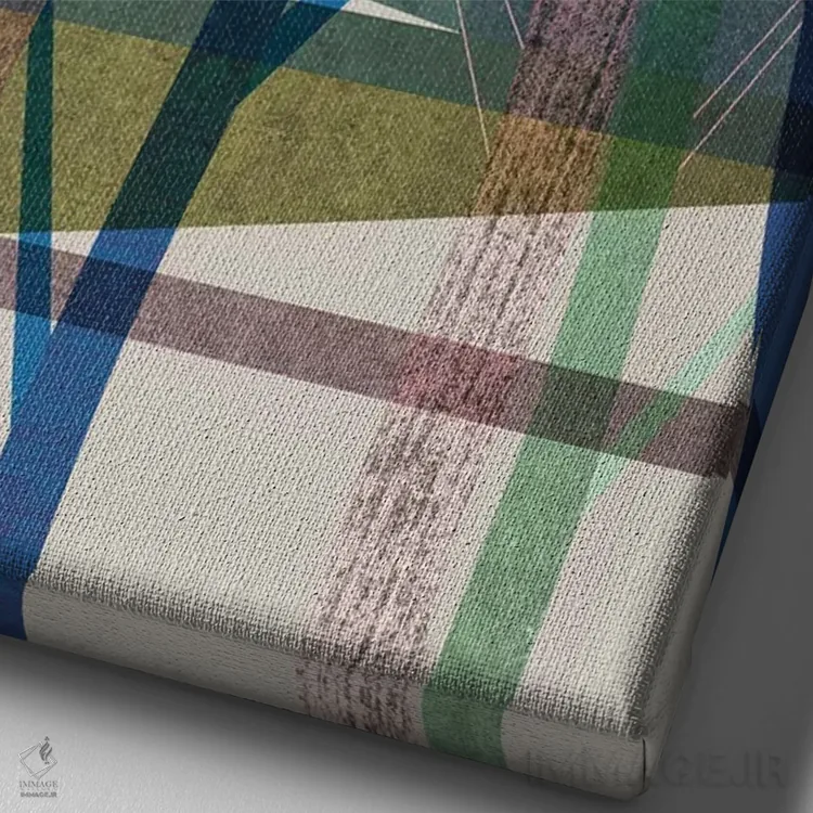 تابلو انتزاعی ماه آبی اثر فلت اول - نمای نزدیک بافت بوم