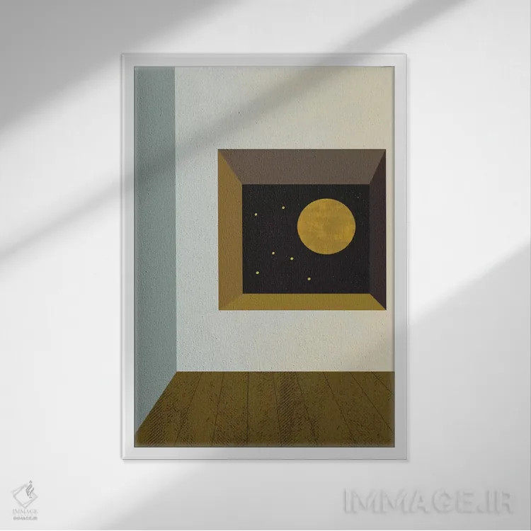 تابلو مینیمال اتاق اثر فلت اول - نمای قابدار سفید