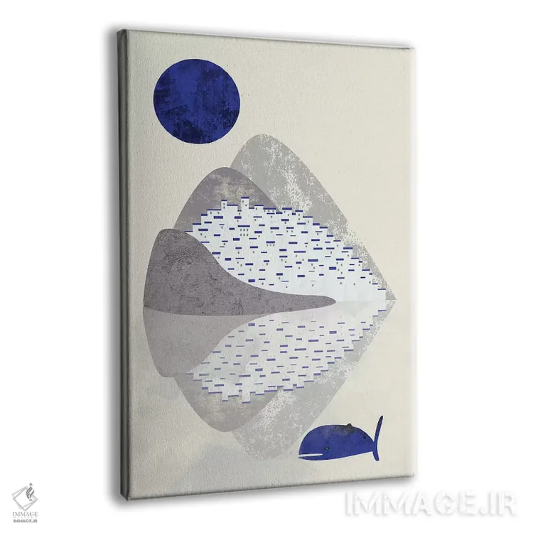 تابلو مینیمال خانه های ساحلی اثر فلت اول - نمای پرسپکتیو محصول