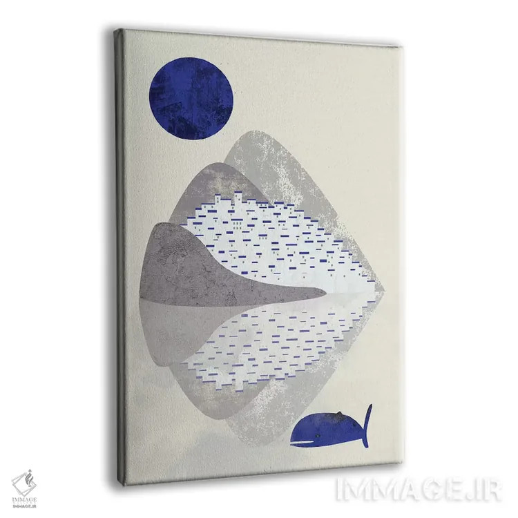 تابلو مینیمال خانه های ساحلی اثر فلت اول - نمای پرسپکتیو محصول