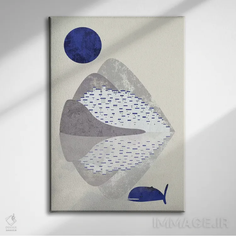 تابلو مینیمال خانه های ساحلی اثر فلت اول - نمای روبهرو روی دیوار