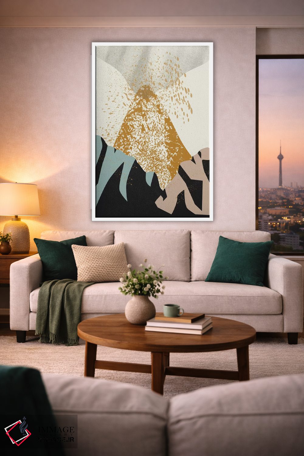 تابلو انتزاعی آتشفشان اثر فلت اول - D2W