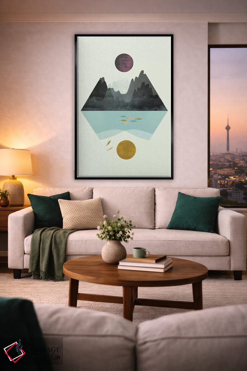 تابلو انتزاعی طوفان و آرامش اثر فلت اول - D3B