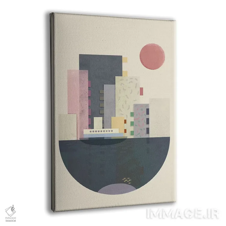 تابلو مدرن شهر روی زمین اثر فلت اول - نمای پرسپکتیو محصول