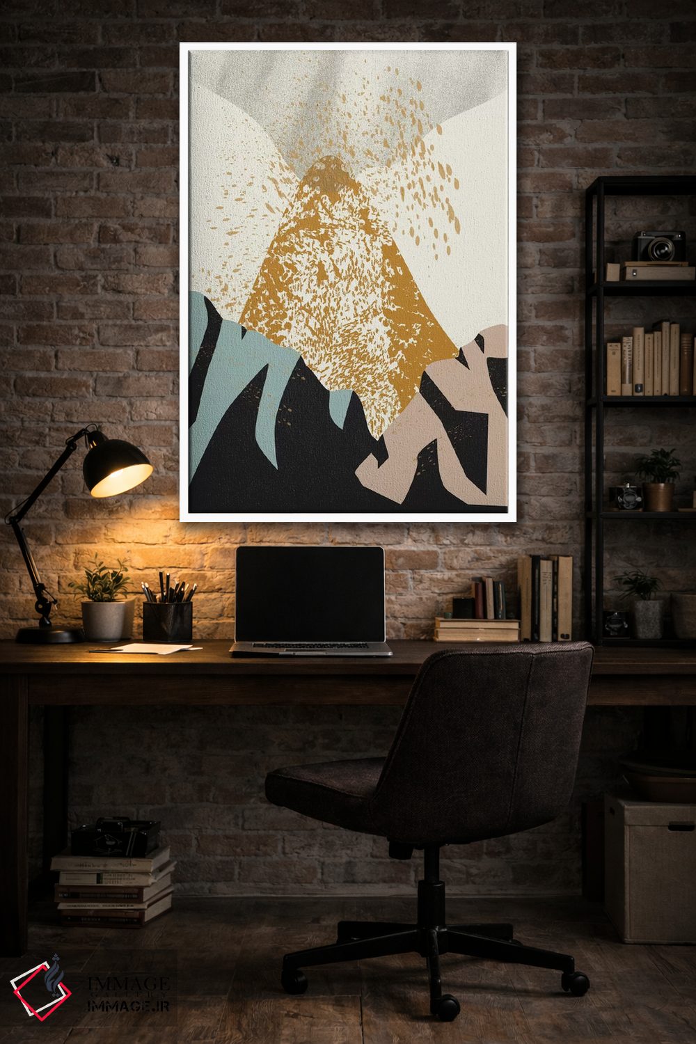 تابلو انتزاعی آتشفشان اثر فلت اول - D4W