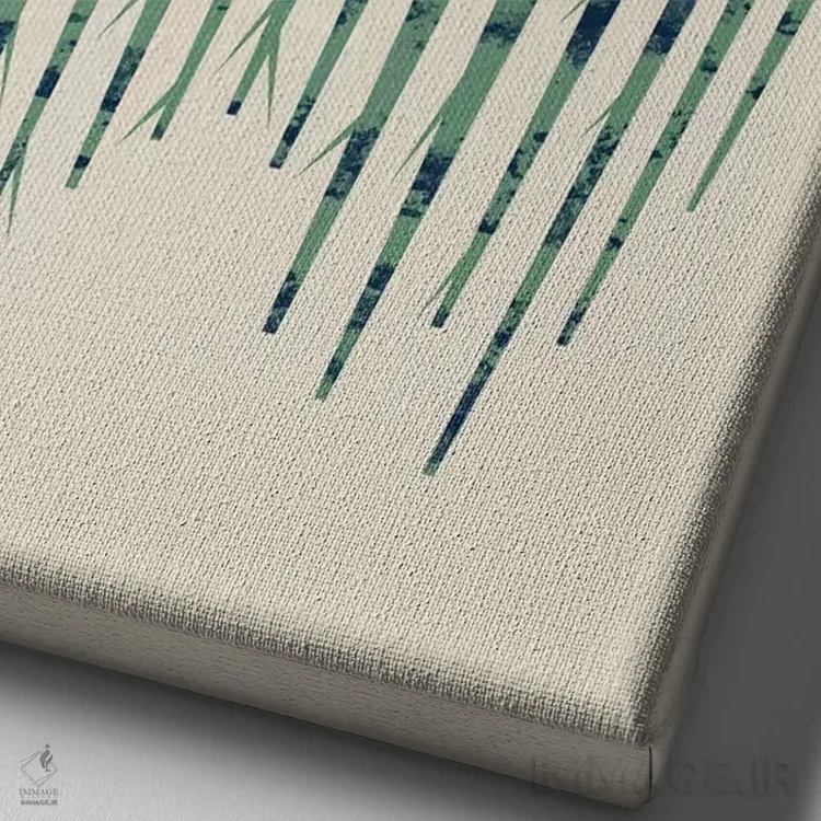 تابلو مینیمال جنگل کوچک سیاه اثر فلت اول - نمای نزدیک بافت بوم