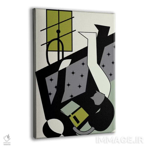 تابلو مدرن کتاب ها و گربه ها اثر فلت اول - نمای پرسپکتیو محصول