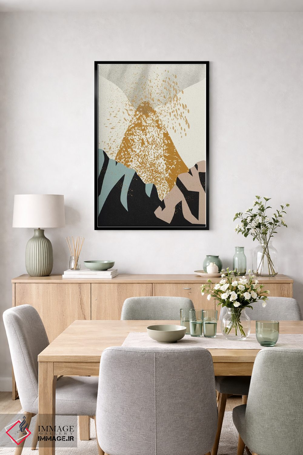 تابلو انتزاعی آتشفشان اثر فلت اول - D6B