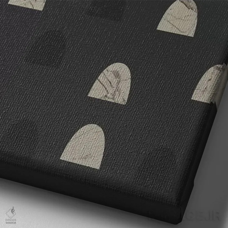 تابلو مینیمال سنگ ها و ماه اثر فلت اول - نمای نزدیک بافت بوم