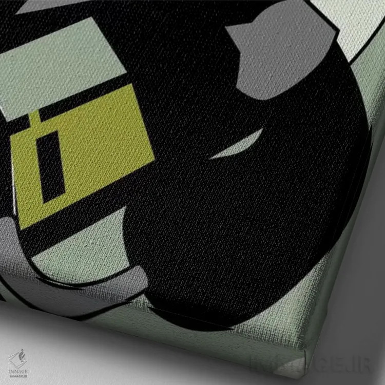 تابلو مدرن کتاب ها و گربه ها اثر فلت اول - نمای نزدیک بافت بوم