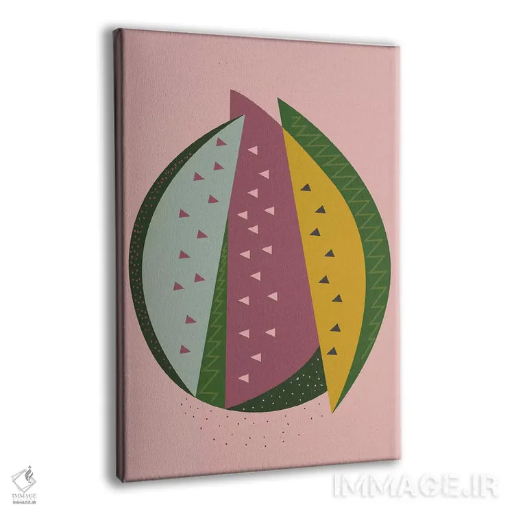 تابلو مینیمال هندوانه اثر فلت اول - نمای پرسپکتیو محصول