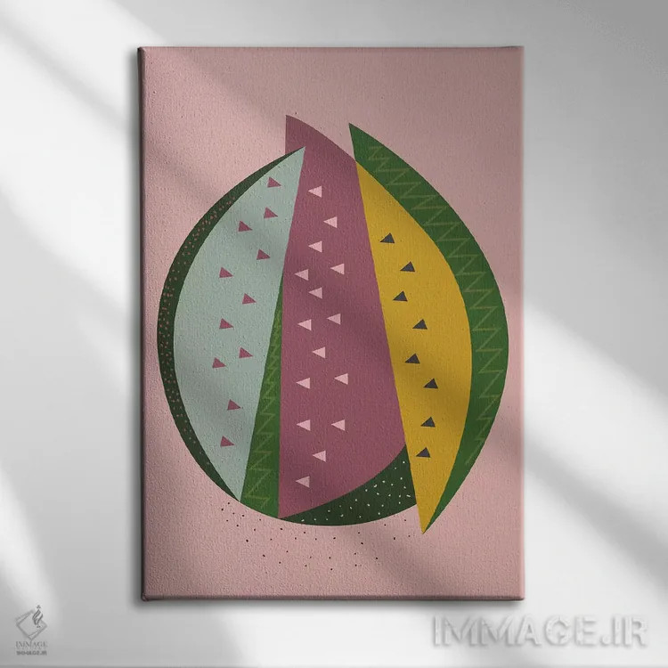 تابلو مینیمال هندوانه اثر فلت اول - نمای روبهرو روی دیوار