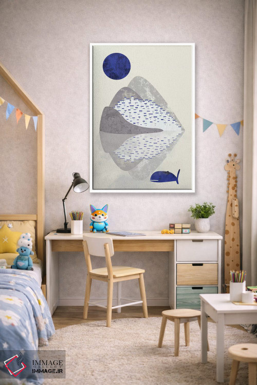 تابلو مینیمال خانه های ساحلی اثر فلت اول - D1W