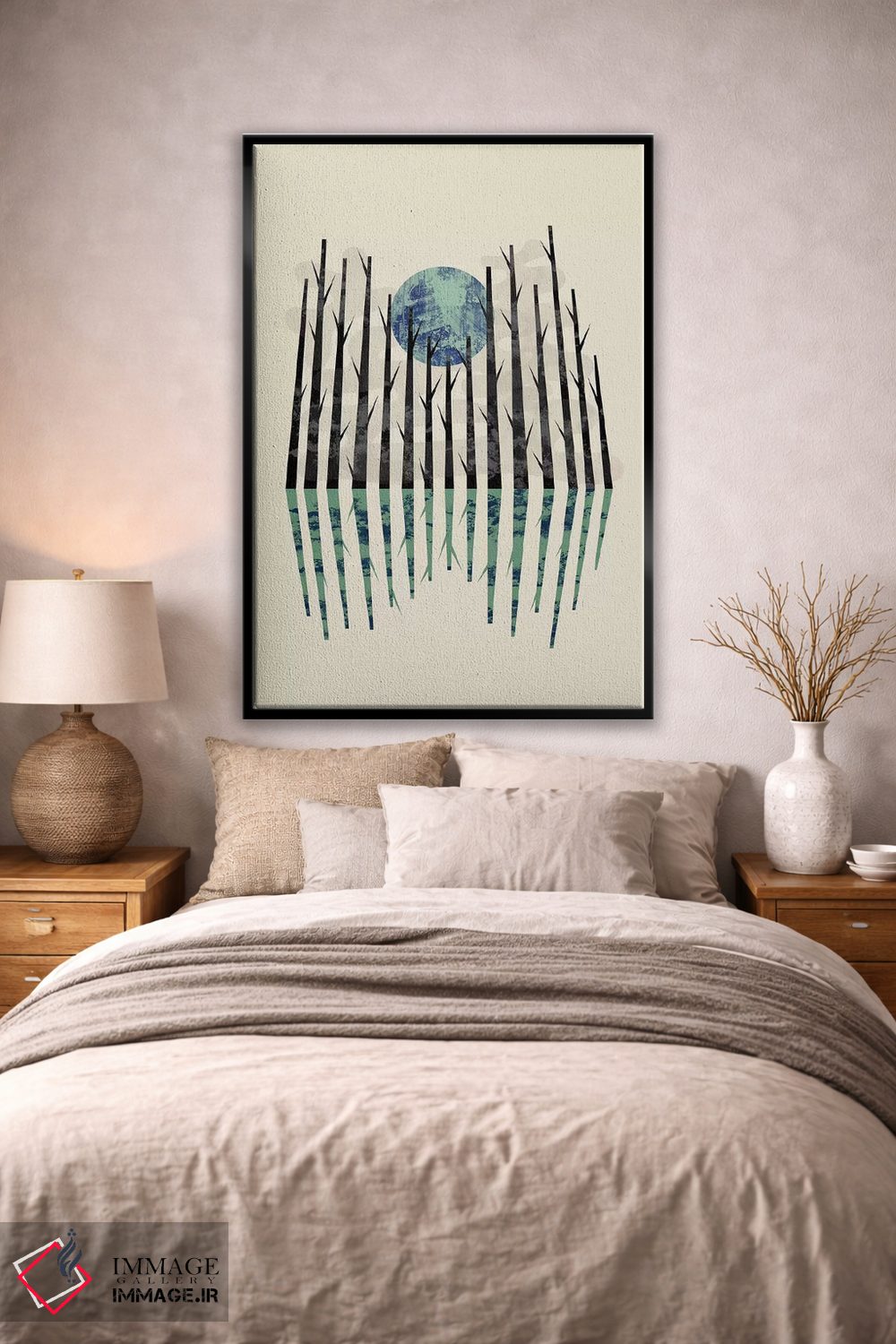 تابلو مینیمال جنگل کوچک سیاه اثر فلت اول - D1B