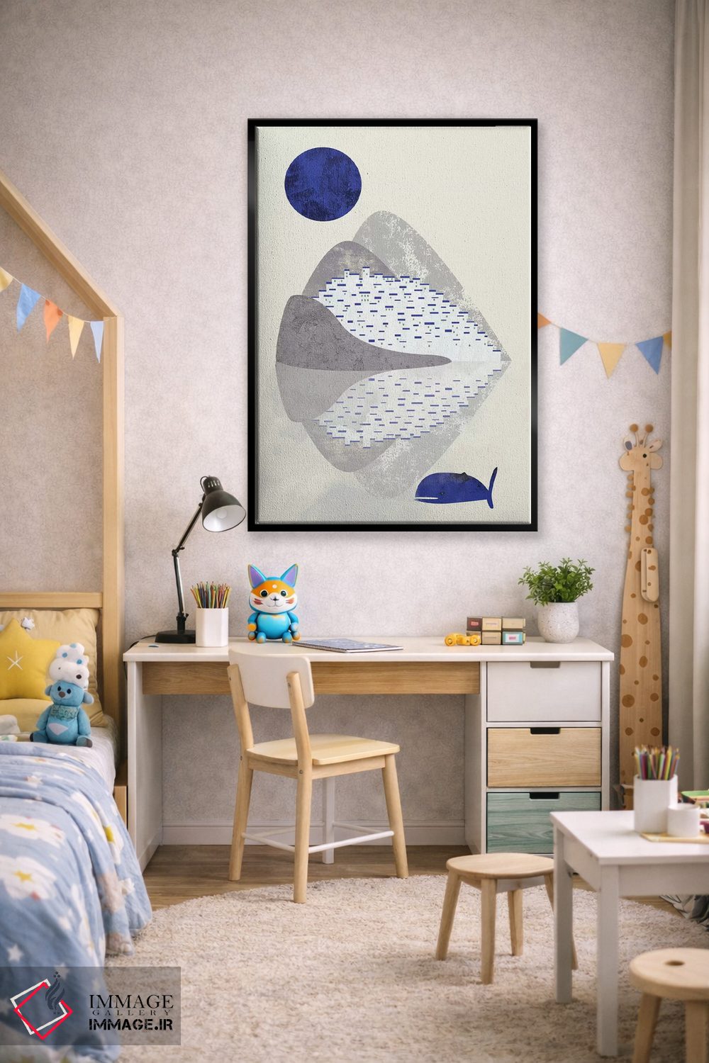 تابلو مینیمال خانه های ساحلی اثر فلت اول - D2B