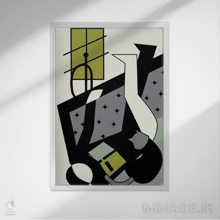 تابلو مدرن کتاب ها و گربه ها اثر فلت اول - نمای قابدار سفید