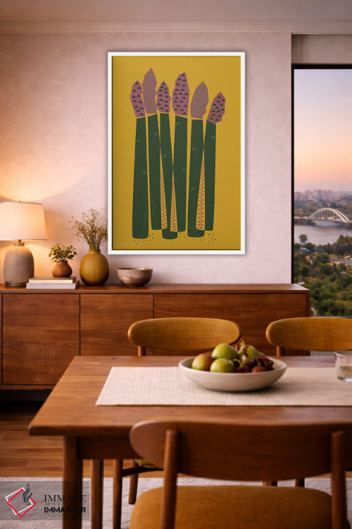 تابلو مدرن مارچوبه اثر فلت اول - D6W