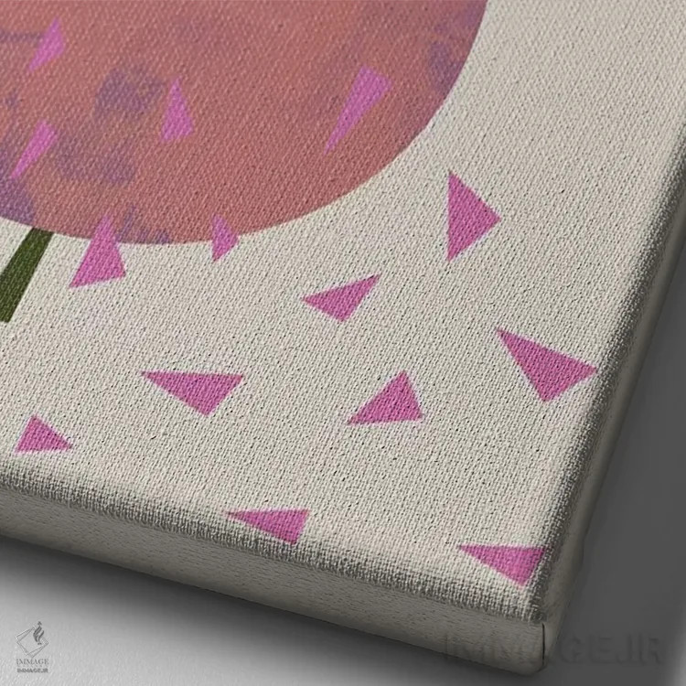 تابلو مینیمال درختان در باد اثر فلت اول - نمای نزدیک بافت بوم