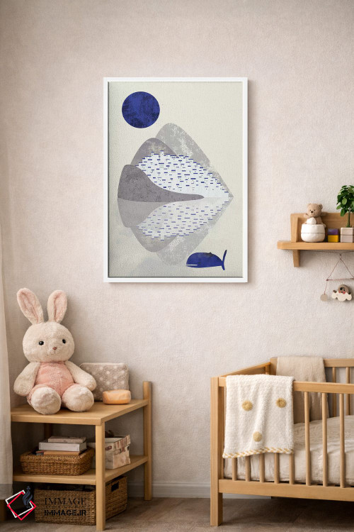 تابلو مینیمال خانه های ساحلی اثر فلت اول - D4W