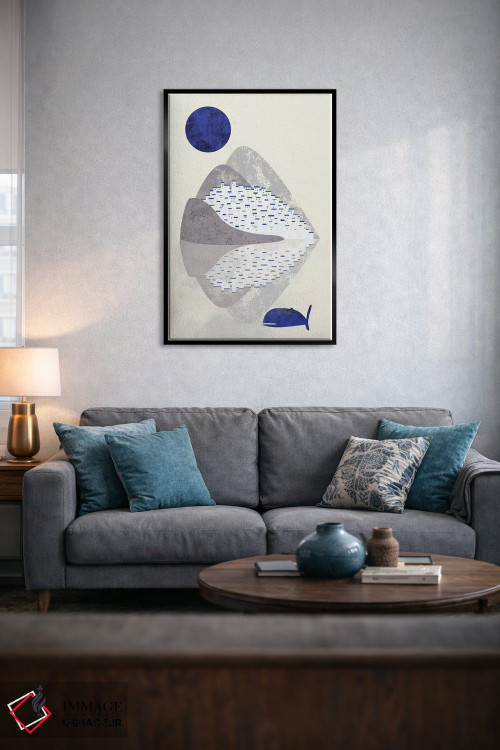 تابلو مینیمال خانه های ساحلی اثر فلت اول - D6B