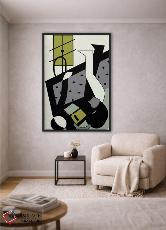 تابلو مدرن کتاب ها و گربه ها اثر فلت اول - D2B