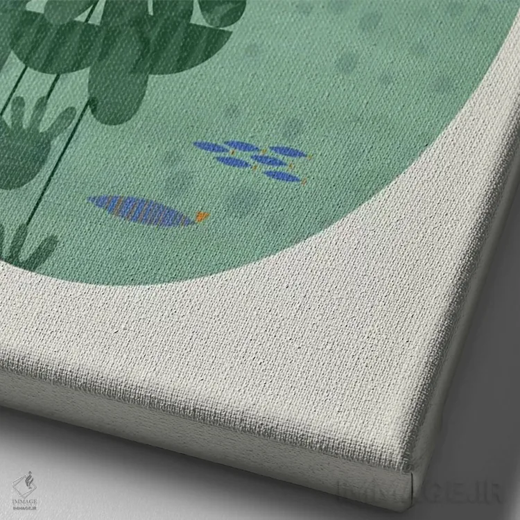 تابلو مینیمال واحه اثر فلت اول - نمای نزدیک بافت بوم