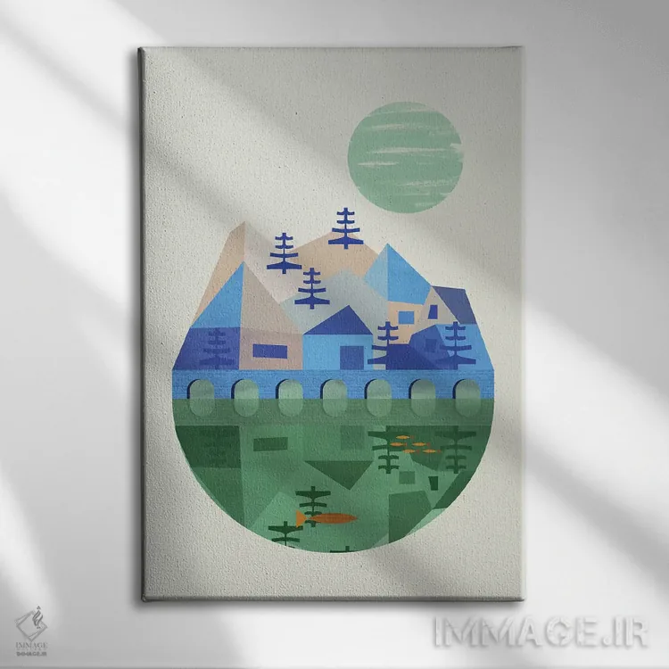 تابلو مینیمال پل اثر فلت اول - نمای روبهرو روی دیوار