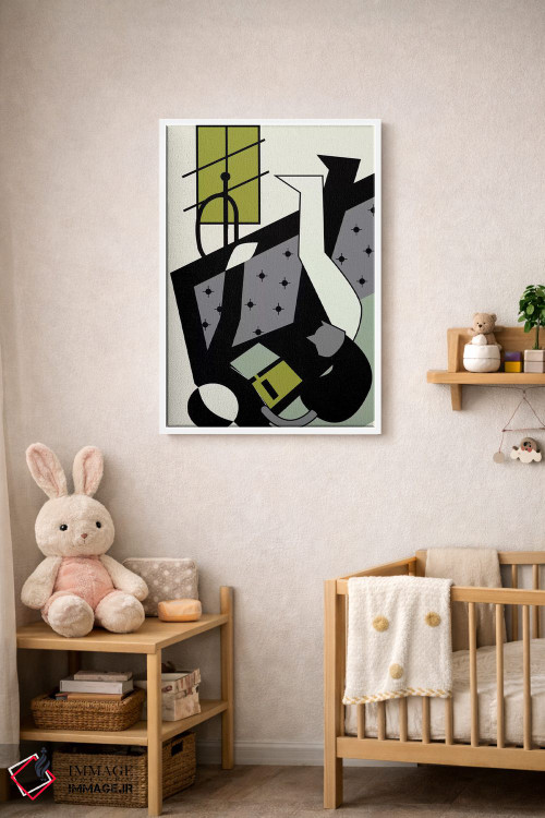 تابلو مدرن کتاب ها و گربه ها اثر فلت اول - D3W