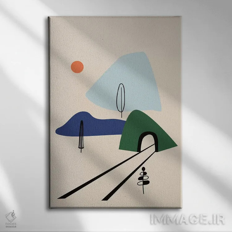 تابلو مینیمال تونل اثر فلت اول - نمای روبهرو روی دیوار