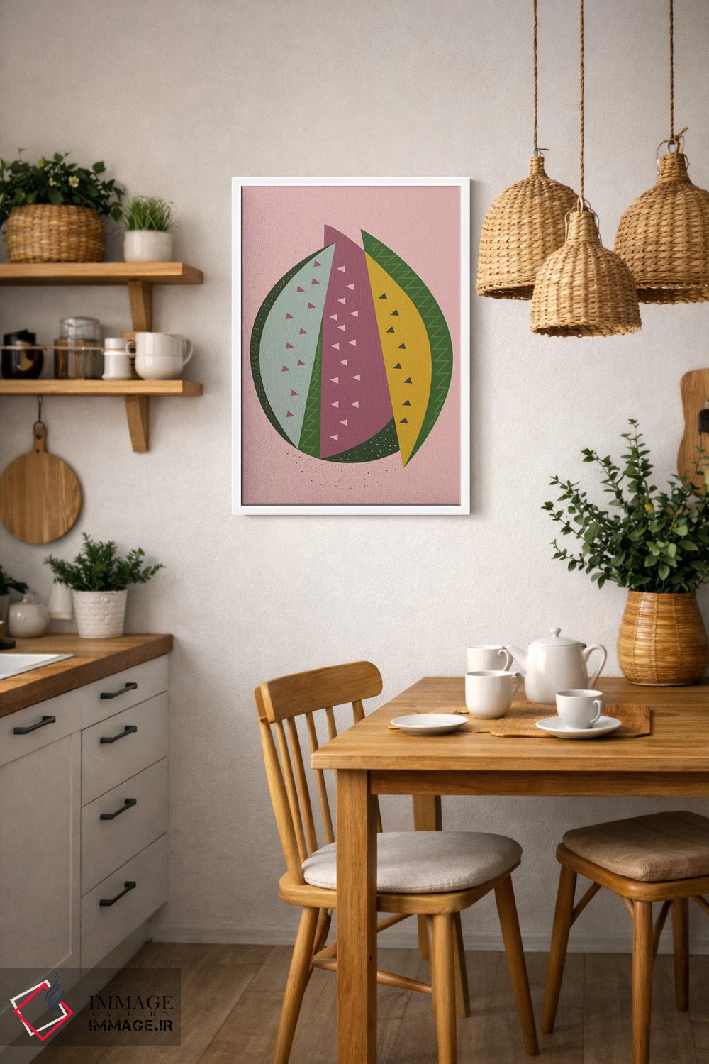 تابلو مینیمال هندوانه اثر فلت اول - D3W