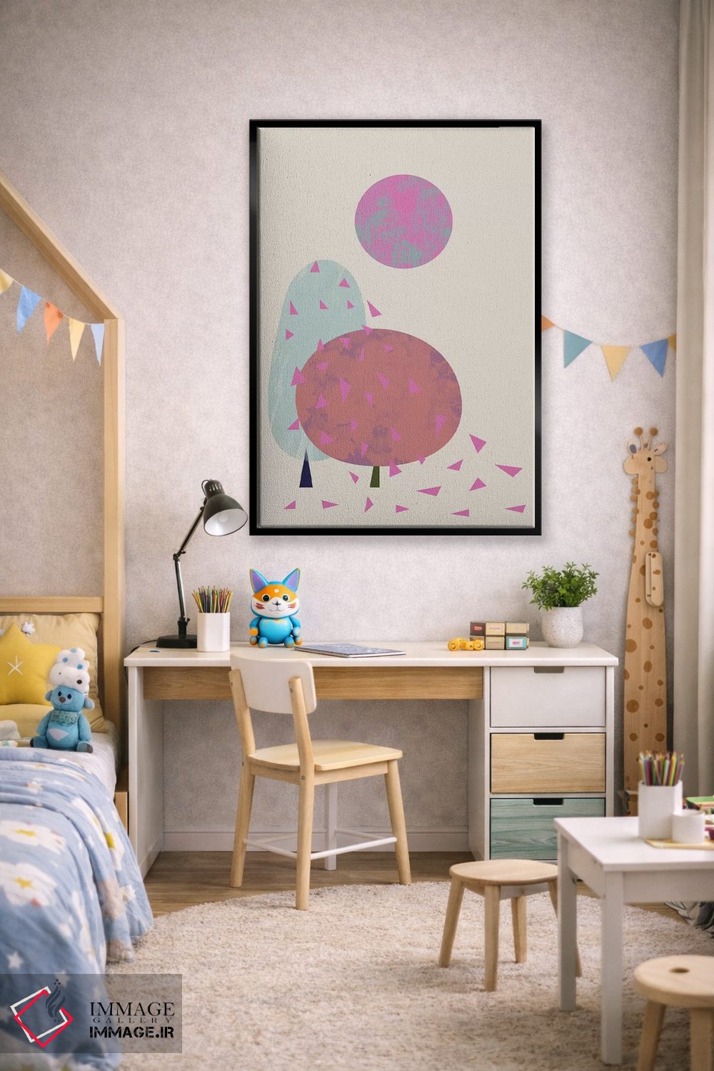 تابلو مینیمال درختان در باد اثر فلت اول - D2B