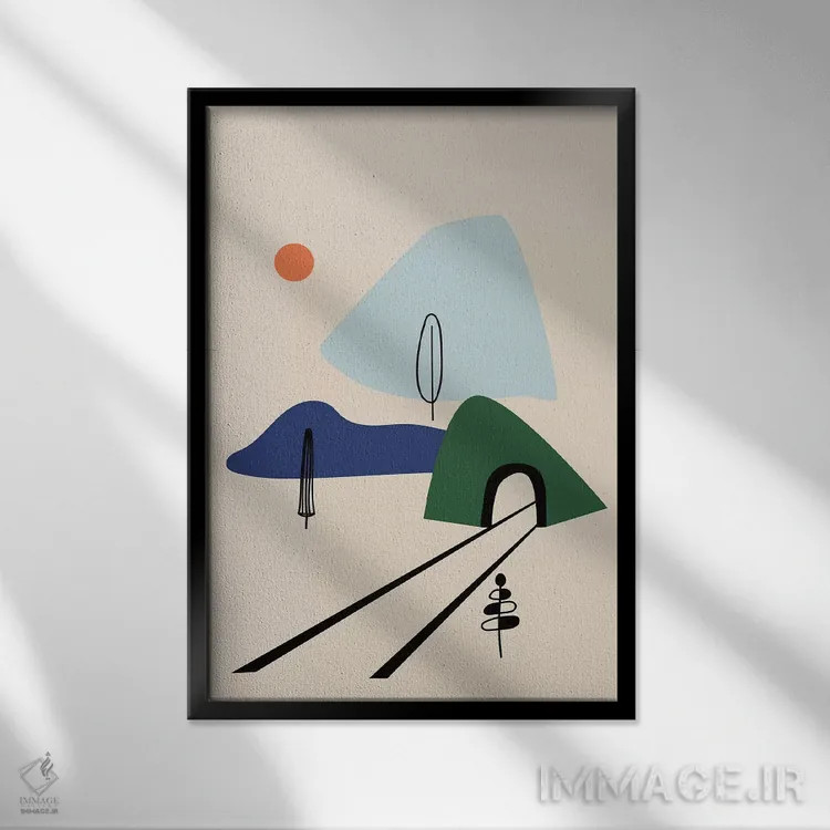 تابلو مینیمال تونل اثر فلت اول - نمای قابدار مشکی