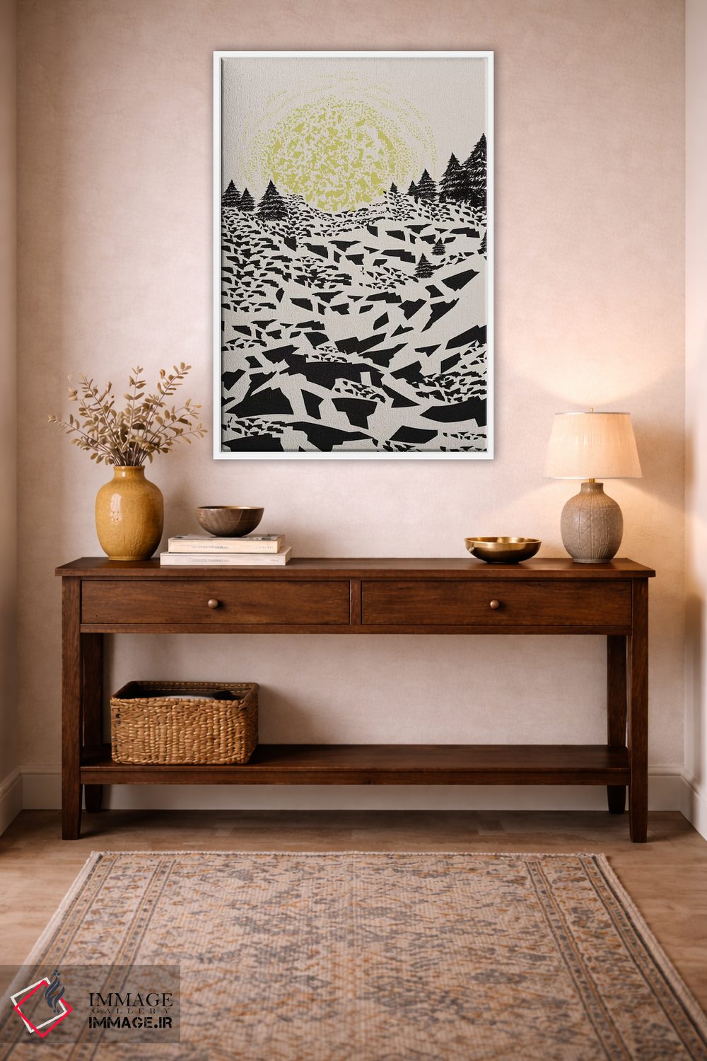 تابلو مینیمال تپه های وهم آلود اثر فلت اول - D2W